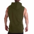 thumbnail image 7 of Xijirk Tank Tops Men,Hoodie Tank Tops Solid Color Muscle Vest Sleeveless T Shirt Tight Fit Bodybuilding Blouse for Workout,Mens Tank Top,Green,M, 7 of 7