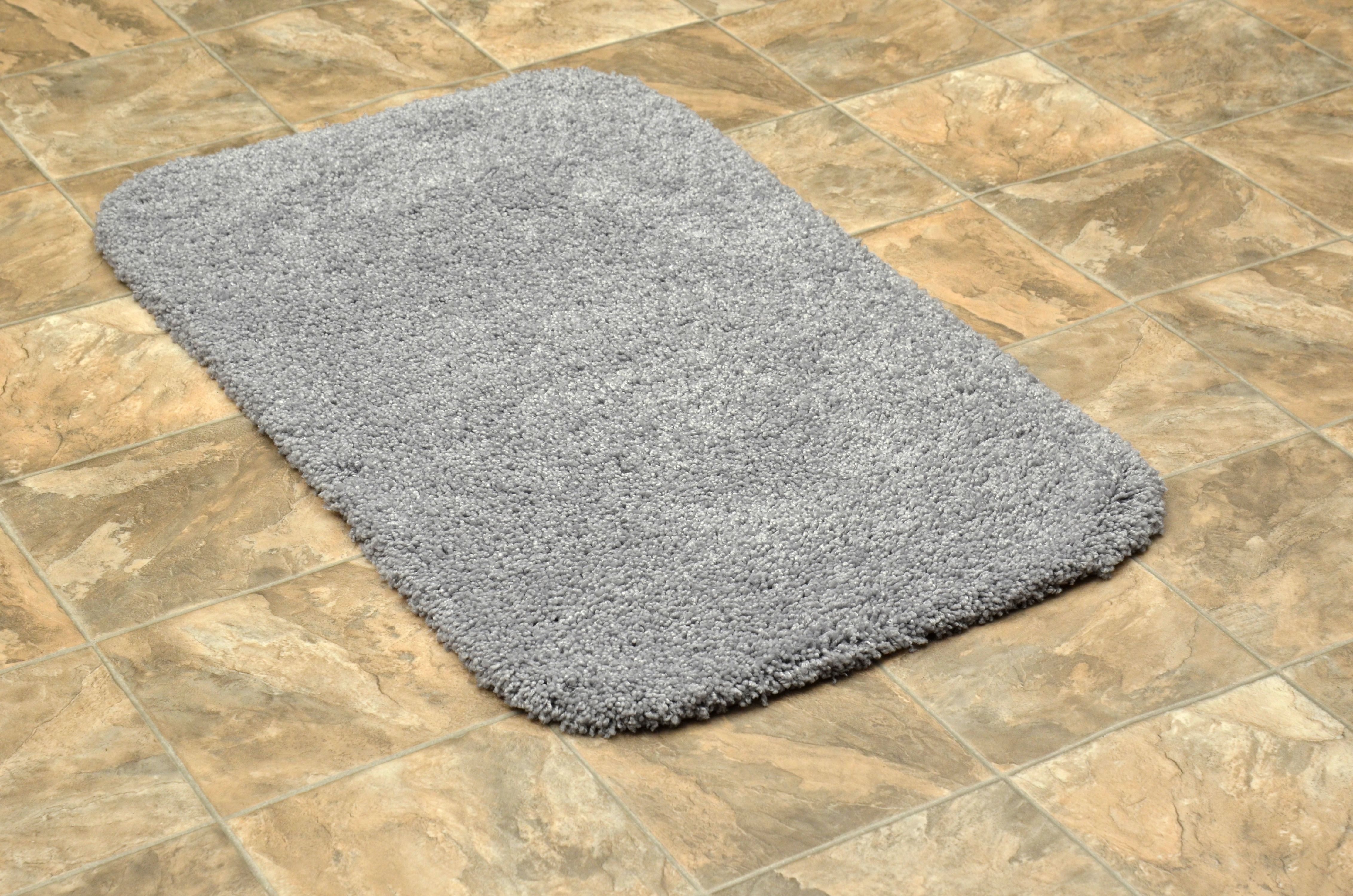 Garland Rug Serendipity Washable Nylon Platinum Gray Bath Rug, 24" x 40"