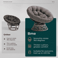 thumbnail image 5 of 360 Swivel Comfy Papasan Chair with Fabric Cushion, Graphite Stone - Brown Frame, 5 of 8