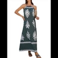 thumbnail image 1 of Vestido de Verano para Mujer 2025, Estampado Floral, Tirantes Finos, Holgado, Estilo Bohemio, para Playa y Vacaciones Verde S, 1 of 9