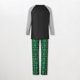 thumbnail image 5 of Traje de pantalones largos verdes familiares Traje de ropa de dormir informal de estilo navideño con bloques de color, 5 of 9