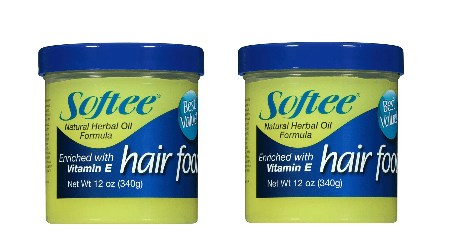 Softee Hair Food Natural Herbal Oil Formula, Net.Wt 12 oz (2PK