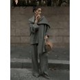 thumbnail image 5 of Cárdigans de punto, conjuntos de minifalda para mujer, suéter gris de manga larga con una hilera de botones, faldas de cintura alta, conjunto de dos piezas para mujer 2024, 5 of 5