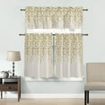 thumbnail image 4 of 3 Piece Kitchen Curtains Tiers and Valances Set, Yellow Gray Flower Vintage Floral Print Spring Summer Rod Pocket Short Window Treatment Tiers Curtains Panel and Valance for Cafe Bathroom, 4 of 6