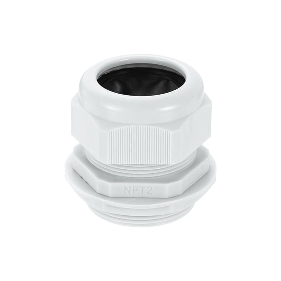 NPT 2" Nylon Cable Glands, Waterproof Adjustable Wire Grommet, Gray