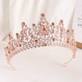 thumbnail image 3 of Nvzi Tiara de boda para novia, diadema de princesa, corona nupcial, joyería para el cabello con diamantes de imitación de cristal, decoración para cumpleaños, fiesta de disfraces (blanco), 3 of 4