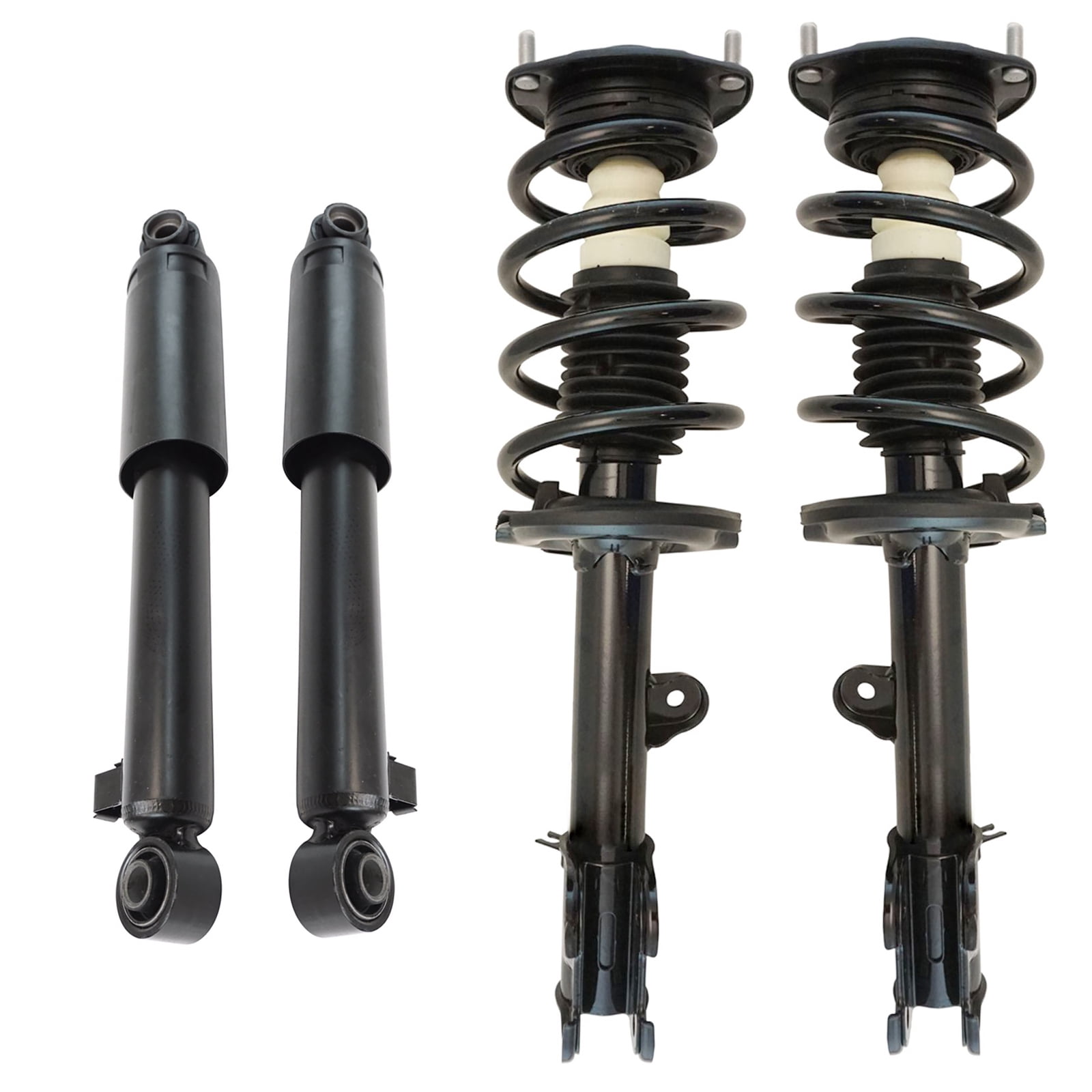 TRQ Front and Rear Complete Strut Assembly & Shock Absorber Kit Complete Strut & Coil Spring Assembly Fits Select 2010-2012 Hyundai Santa Fe