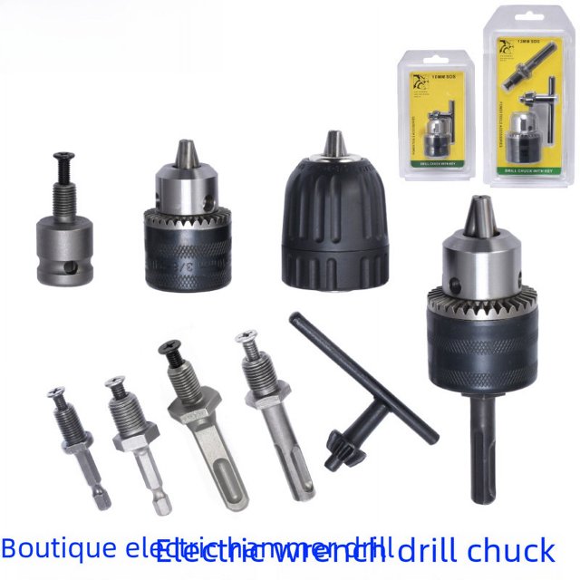 Portabrocas eléctrico, llave eléctrica, taladro eléctrico, martillo eléctrico SDS, taladro de impacto, abrazadera de hierro de 13 mm con juego de llaves
