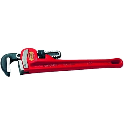 Heavy-Duty Straight Pipe Wrench, Steel Jaw, 12 in | Bundle of 2 Each