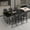 Dark Gray, variant on Set of 2 Modern Faux Linen Counter Stools with Solid Wood Legs & Foot Ring, Ergonomic Bar Stools for Kitchen Island Home Bar,Green