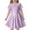 Light Purple, variant on Girls Dresses Children's Fashion Polka Dot Print Slim Short Sleeve Kids Outfits