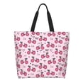 thumbnail image 2 of Bingfone Canvas Tote Bag For Women With Inner Pocket Aesthetic Cute Shopping Tote Bags Reusable Grocery Bags-Bike With Donut Wheels, 2 of 9