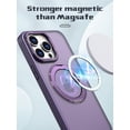 thumbnail image 2 of Compatible with MagSafe with 360°Rotatable Ring Stand & Holder, Magnetic for iPhone 15 Pro Max Case Military Grade Shockproof Translucent Back Phone Case for iPhone 15 Pro Max 2023, Purple, 2 of 6