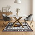 thumbnail image 3 of ODIKA 5'x7' Washable Area Rug Music Cd Piano Keyboard Border Musical Notes Guitar Motif Disc for Dining Room, Under Table, Home Office, Non-Slip Chair-Friendly, 3 of 7