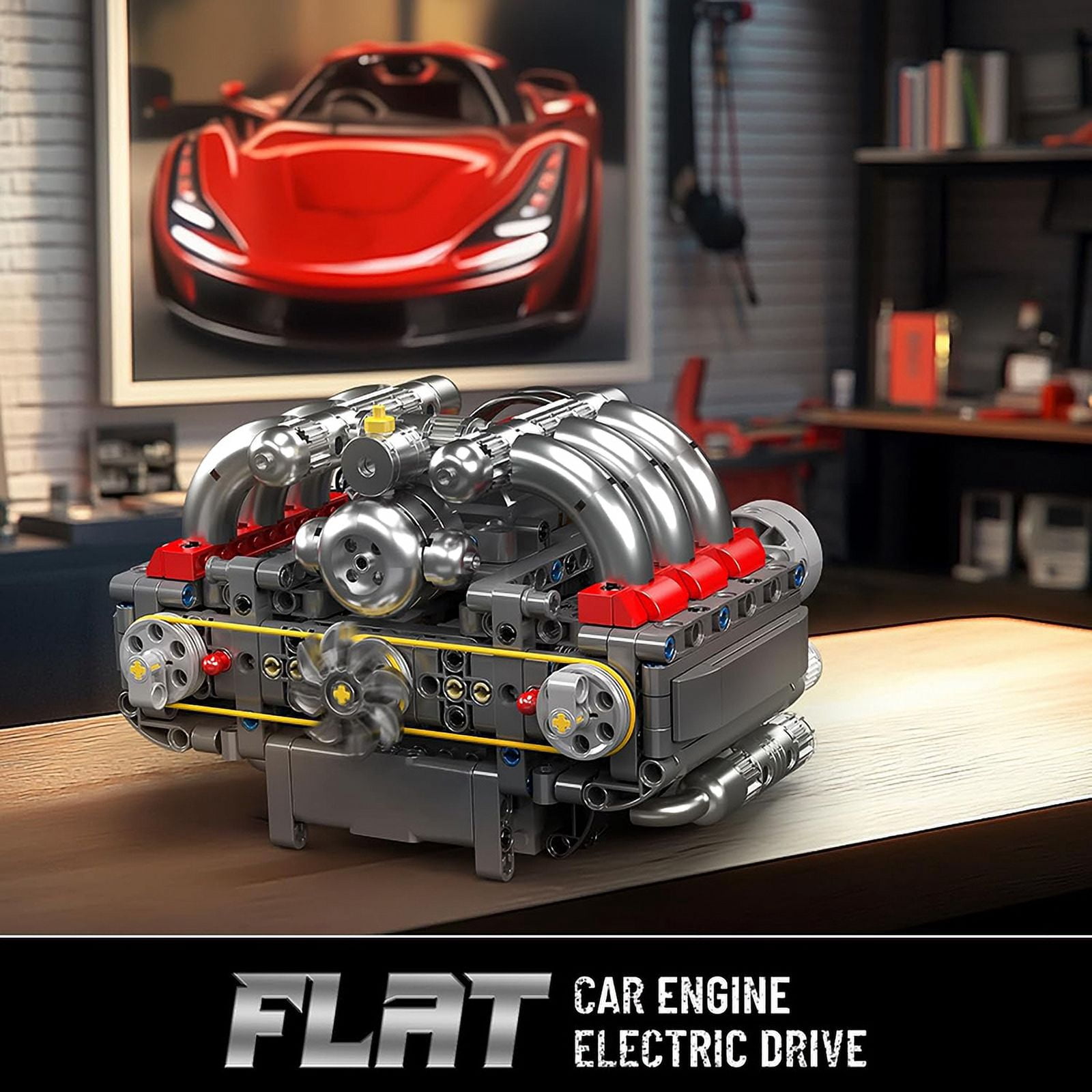 SNOWEAGLE Boxer Engine Model Kit That Runs, Build Your Own Mini V8 Engine, Car Engine Building DIY Model Engine Kit for Kids/Adults Collections(609+PCS)