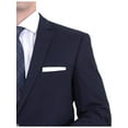 thumbnail image 2 of Men's Raphael Slim Fit Solid Navy Blue Two Button Wool Formal Business Suit, 2 of 4