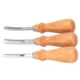 thumbnail image 2 of Leather Bevel Cutter, Professional Steel Leather Edger 3pcs With Wooden Handle For Making Handbags Wallets For DIY Craft Leather Cutting, 2 of 8