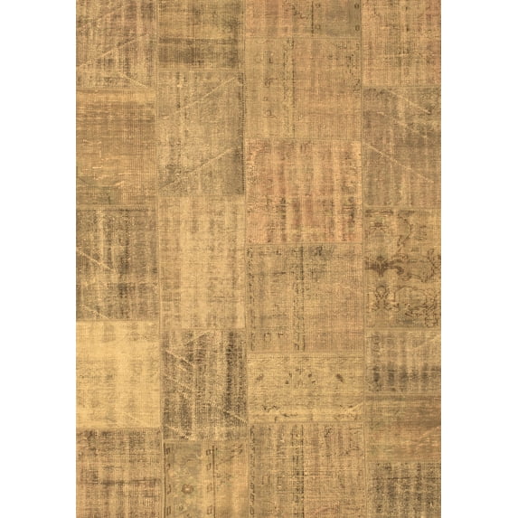 Ahgly Company Indoor Rectangle Patchwork Brown Transitional Area Rugs, 7' x 9'