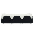 thumbnail image 7 of Sectional Sofa for Living Room,95.3 " Sofa Couch with Teddy Fabric,3 Seat Sofa Set with Two Throw Pillows for Apartment,Black&white, 7 of 7