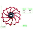 thumbnail image 5 of tamizeot Road Bikes Ceramic Pulley Rear Derailleur  for Jockey Bearing Guide 15T Red Wheel Red Diameter 58mm, 5 of 5