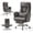 Chenille Light Grey, variant on HASLE Large Size Ergonomic Office Chair, Cloud-Feel Reclining Desk Chair with Footrest & Foldable Armrests, Swivel Executive Gaming Chair with Lumbar Pillow for Home Office, PU Green