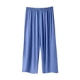 thumbnail image 5 of NMMUED Women's Cotton Linen Two Piece Lounge Set for Seniors Embroidered Short Sleeve Top Elastic High Waist Wide Leg Pants Breathable Lightweight Comfortable Summer Casual Wear Casual Sets for Women, 5 of 5