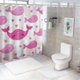 thumbnail image 7 of Orinice Whale Hearts Bathroom Decor Set with Hooks, Colorful Luxurious Graphic Print 100% Polyester Shower Curtain Set, Multi-size Fashion Bathroom Decor Set 69x72, 7 of 7