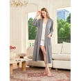 thumbnail image 4 of U2SKIIN Womens Robe 100% Cotton, Lightweight Spa Bathrobe Soft Kimono Long Loungewear,(Grey,M), 4 of 5