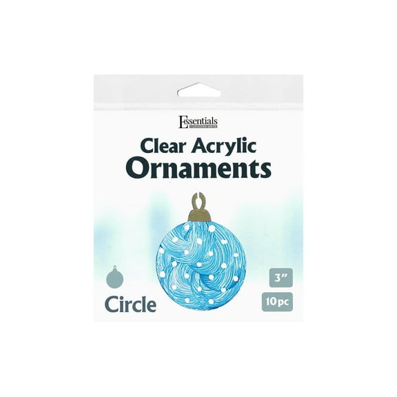 EBL Clear Acrylic Ornaments 3" Circle 10pc