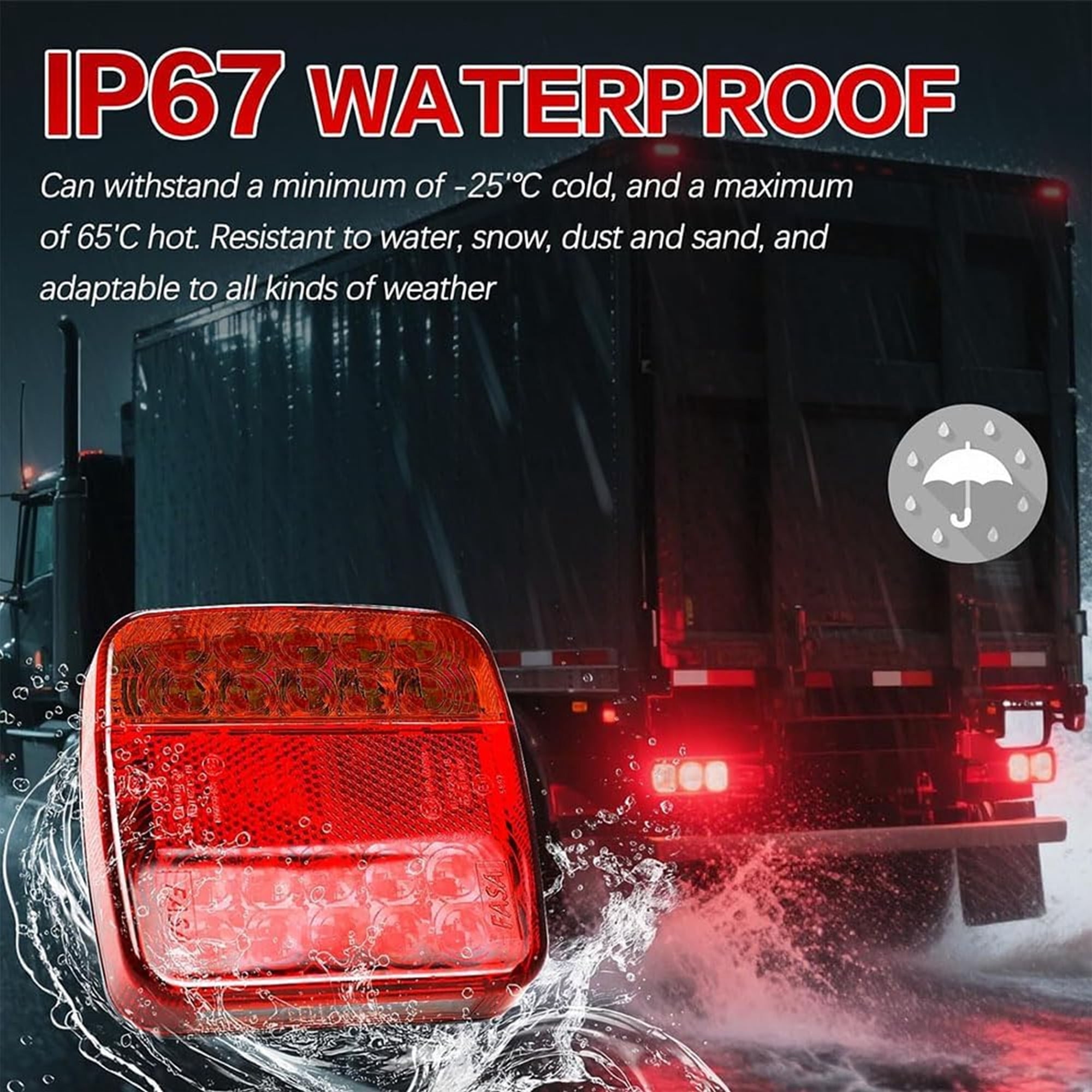 Magnetic Wireless Tail Lights Kit for Trailer, Led Trailer Rear Lights for Truck, Flatbed, Camion, Semi, Rv, 12v Tow Taillights with Turn Signals, Brake Signals, IP67 Waterproof