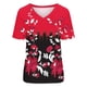 thumbnail image 4 of Camisetas con estampado floral con cuello en V para mujer Blusas femeninas cómodas a la moda Tops OAVQHLG3B Store  lin121212, 4 of 4