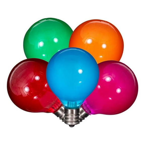Vickerman X24G4100 LED G40-E12 Glass Bulb, Multi Color - 10 Per Box