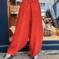 thumbnail image 4 of TRUBKH Cotton Linen Pants Baggy Tapered Pants Women Drop Crotch Harem Pants Gaucho Pant Elastic Ankle Pants Women Resort Wear for Women 2026 Balloon Pants Paperbag Pant Pull On Pants Orange 5XL, 4 of 6