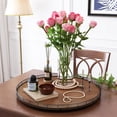 thumbnail image 3 of 24" Lazy Susan Turntable Organizer for Cabinet, Round Wooden Lazy Susan Organization and Storage for Dining Table, Pantry, Kitchen, Countertop, Cupboard,Home Decor, Walnut, 3 of 12