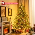 thumbnail image 4 of Gymax 7 ft pre-lit artificial Christmas tree artificial hinged Christmas tree w/ 380 LED lights & 1130 Branch Tips, 4 of 10