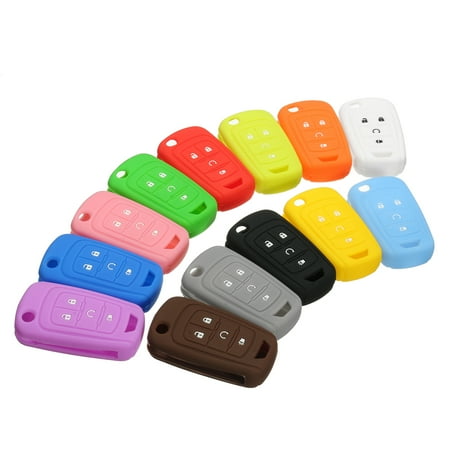 - Silicone 4 Button Flip Remote Key Case Fob Protect Cover Shell Holder For Chevrolet GM Colored All Color Red MATCC Orange Black White Green Blue Brown Yellow Grey Pink