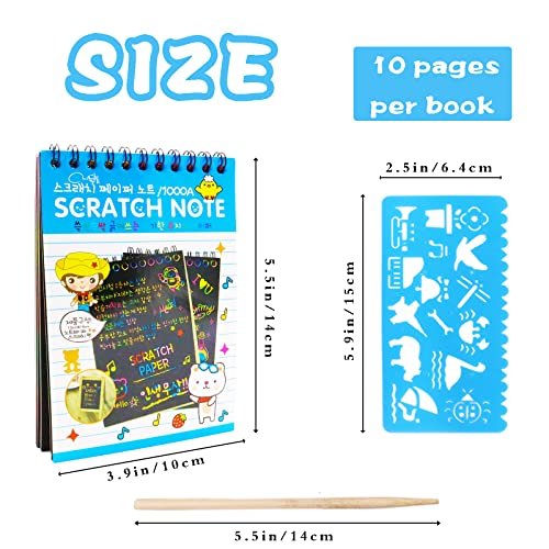 Paquete de 24 cuadernos de artes y manualidades para raspar, papeles de arte para niños, b OJYUDD OJYUDD