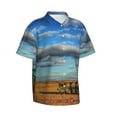 thumbnail image 2 of Farm Tractor Men'S 3d Print Casual Button Down Shirts, Novelty Hawaiian Short Sleeves Xl, 2 of 8