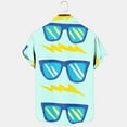 thumbnail image 4 of Njoeus Hawaiian Shirts for Men Big & Tall Shirt Funny Novelty Graphic Button-Down Shirt Casual Short Sleeve Shirts Summer Holiday Beach T-Shirts Tops 2X 3X 4X Clearance Blue, 4 of 7