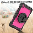 thumbnail image 6 of Samsung Galaxy Tab A7 Lite Heavy Case 8.7 Inch 2022 SM-T200/T205/T207 with Built-in Screen Protector, Dteck 3 in 1 Shockproof Bumper Full Body Drop Protection with 360° Ring Holder,Black+Rose, 6 of 8