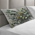 thumbnail image 2 of Ambesonne Eucalyptus Leaves Quilted Pillowcover, Love of Nature, 30" x 20", Mustard and Reseda Green, 2 of 2