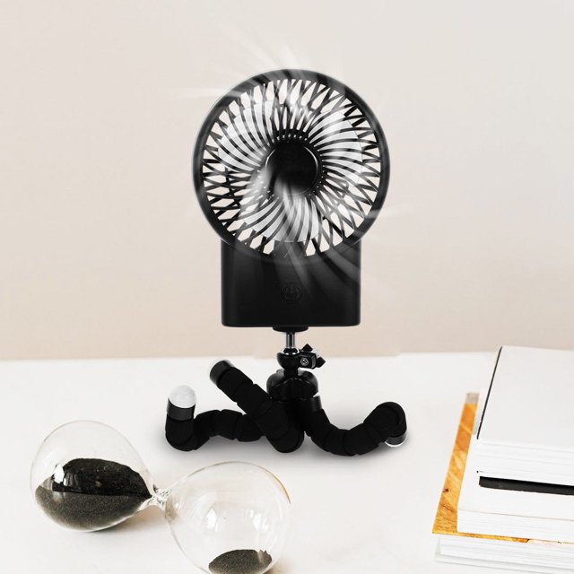YSNOOWE Ventilador Pequeño Negro Ajustable Para Uso Exterior Compatible Con Cochecitos Y