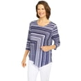 thumbnail image 3 of Alfred Dunner Womens  Spliced Dot Asymmetric Top, 3 of 6