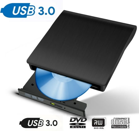 USB 3.0 External DVD Drive, Slim Portable External DVD CD +/-RW Writer/Burner/Rewriter New movement Drive Perfect Notebook Desktop iMac and Macbook