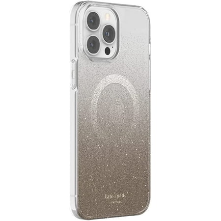 kate spade new york - Protective Hardshell Case for Magsafe for iPhone 13/12 Pro Max - Champagne Omgre Glitter