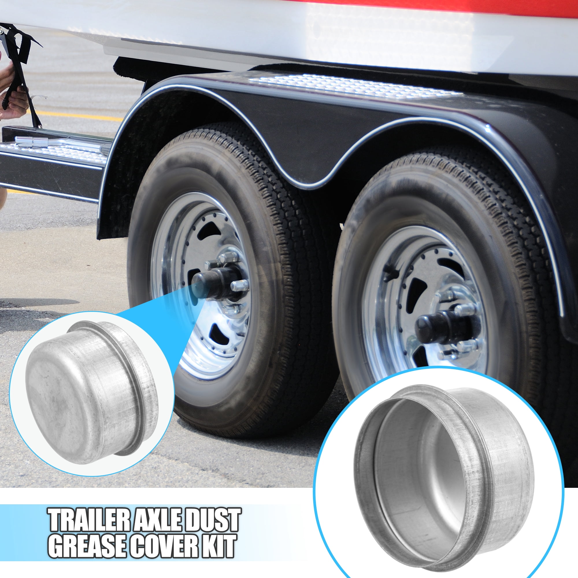 Unique Bargains 4pcs Trailer Axle Dust Cap Cup Grease Cover for Dexter EZ Lube 4x1.98"