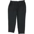 thumbnail image 1 of Alfani Womens Solid Pull-On Tobillo Casual Pantalones, Negro, Mediano, 1 of 2