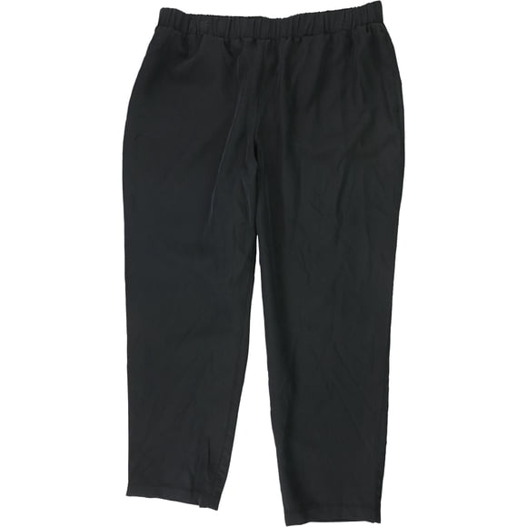 Alfani Womens Solid Pull-On Tobillo Casual Pantalones, Negro, Mediano