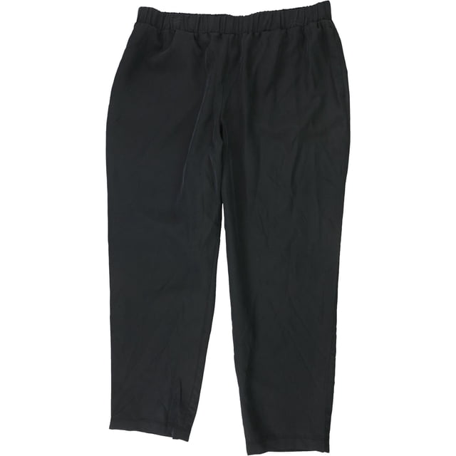 Alfani Womens Solid Pull-On Tobillo Casual Pantalones, Negro, Mediano
