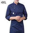 thumbnail image 2 of Botones de chef de la chef de la manga larga del invierno del invierno con los bolsillos delanteros camisas para hombres Trajes profesionales para el restaurante azul 4xl seitruly LF000332-12, 2 of 7